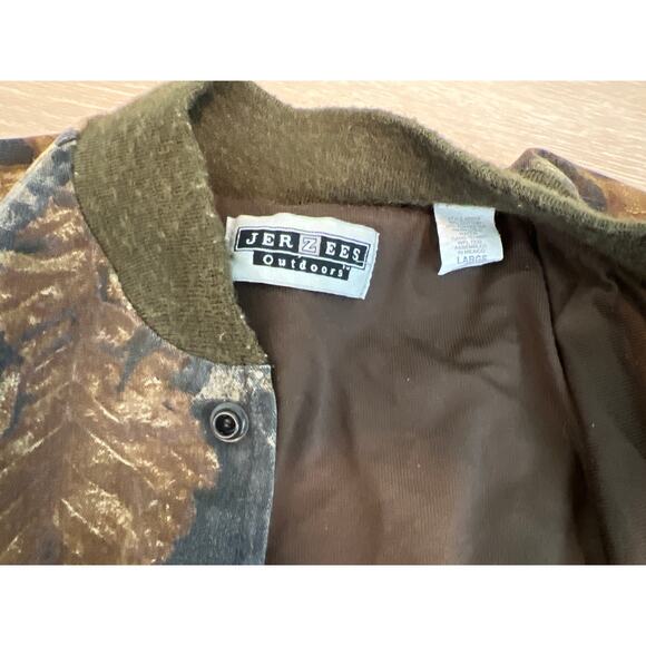 VTG 90s Jerzees Outdoors Mossy Oak Jacket Mens Large Break Up Camouflage Bomber - Picture 2 of 8